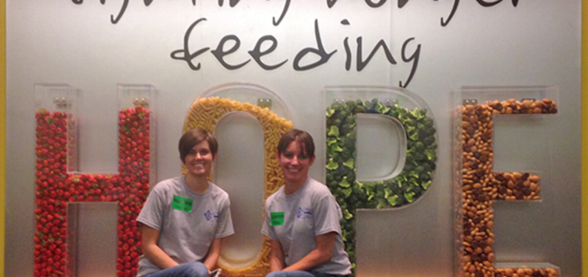 Jill and Ruthie volunteer at Second Harvest Food Bank