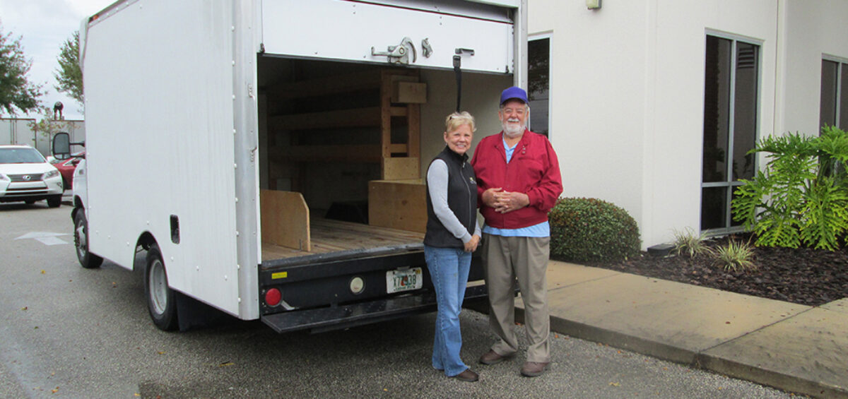 Barbara and Rev Kreider with donated box truck