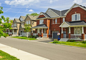 Row of homes on a quiet suburban street